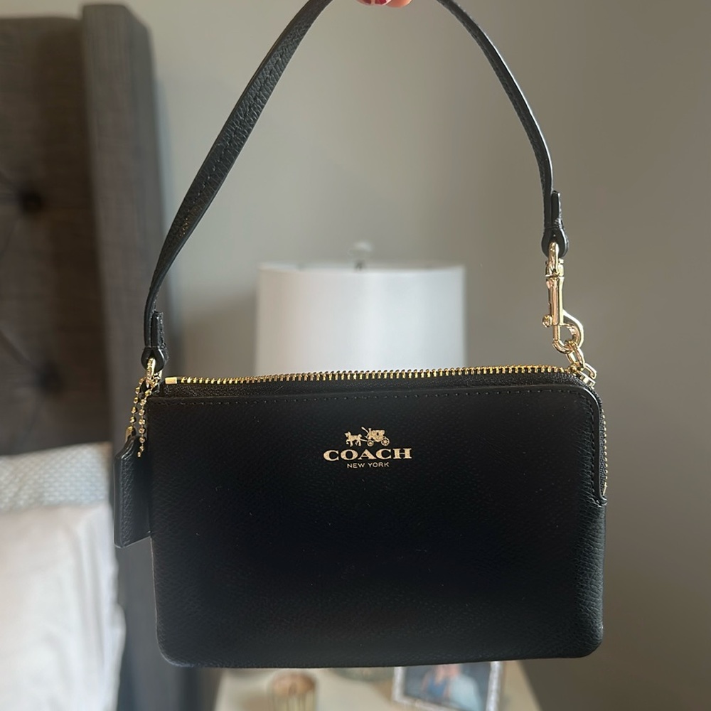 Mini black coach wallet bag